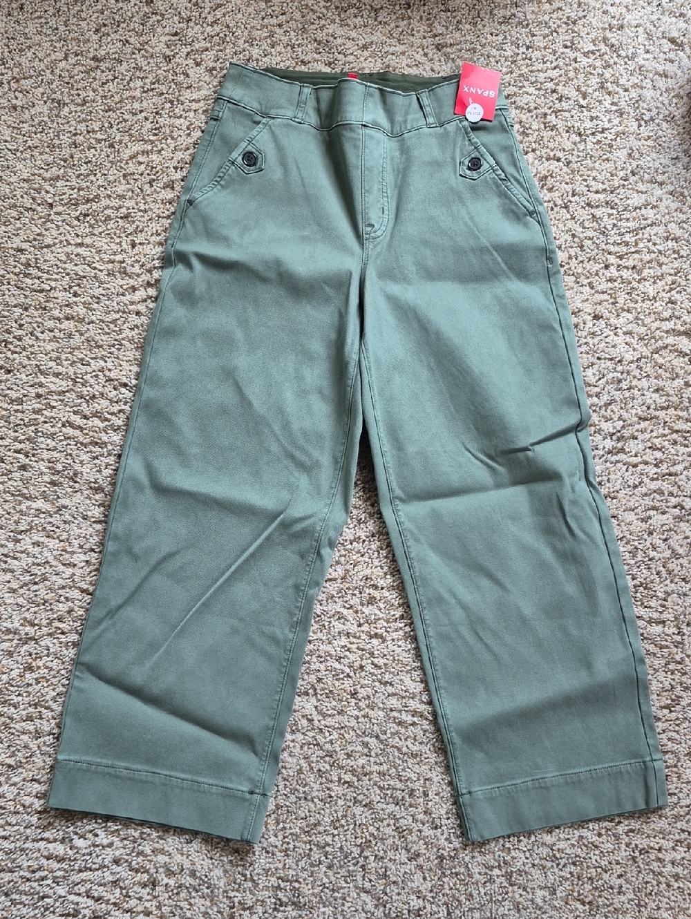 Spanx Stretch Twill Cropped Wide Leg